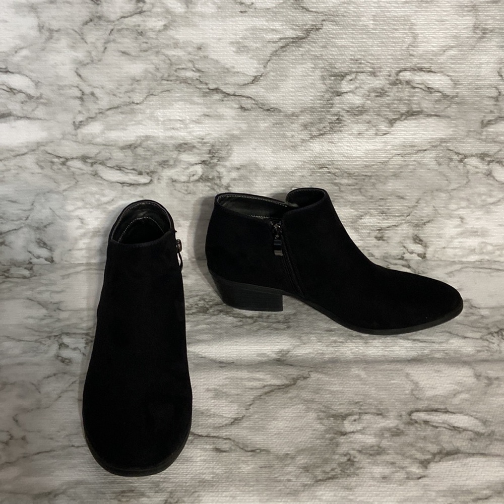Stewart black suede booties size 9.5
